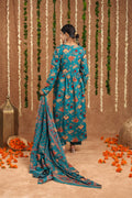Seagreen mul cotton anarkali suit